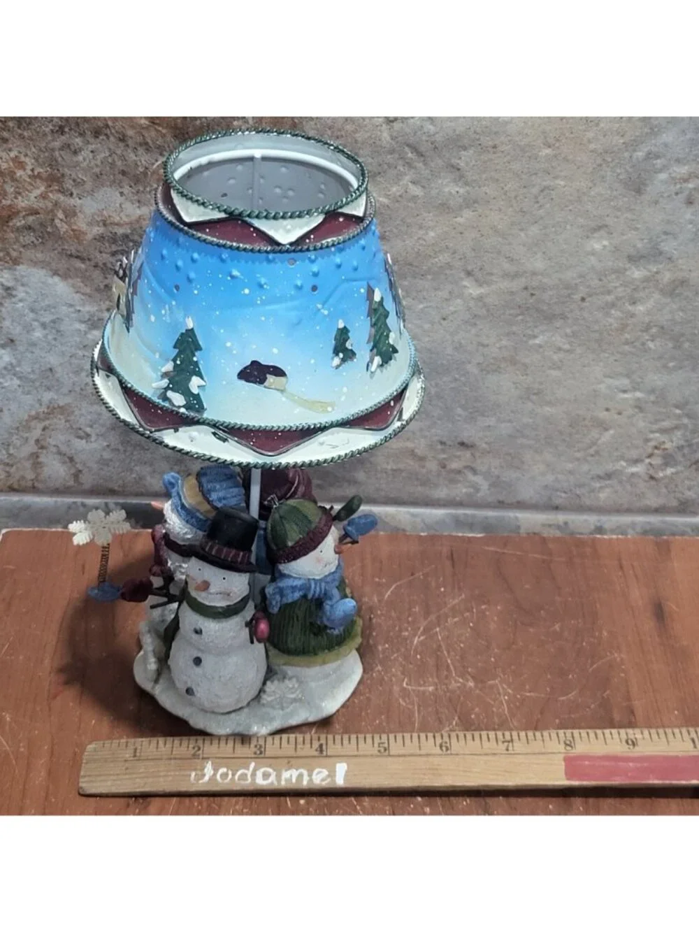 Vintage Home Interiors Snowman Family Tealight Candle Holder